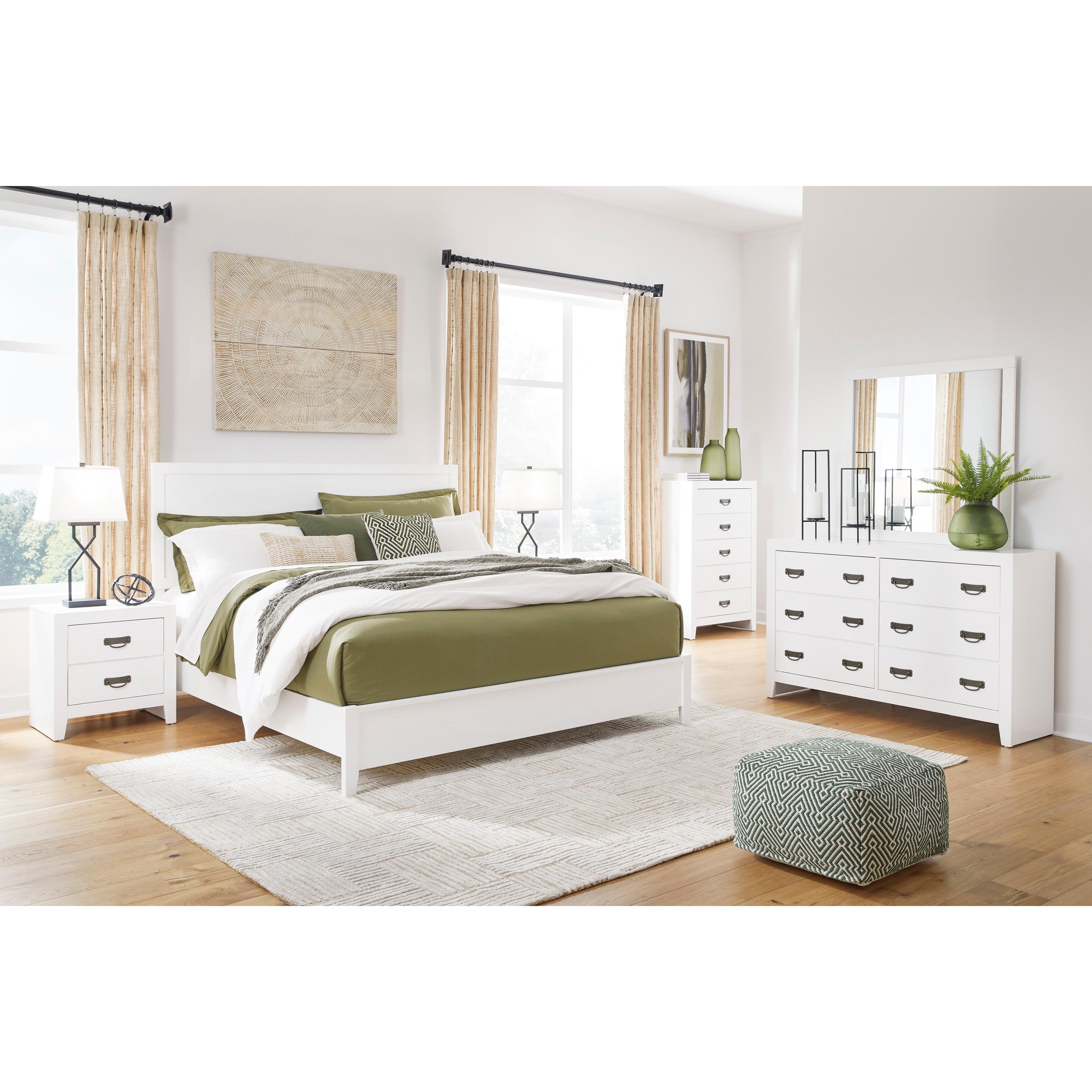 SERENIUX BlancNeige セット Signature Design by Ashley Binterglen B427 8 pc Queen Panel Bedroom Se