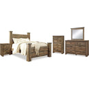 Signature Design by Ashley Trinell B446B80 8 pc Queen Poster Bedroom Set IMAGE 1