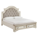 Signature Design by Ashley Realyn B743B64 7 pc King Upholstered Panel Storage Bedroom Set IMAGE 2