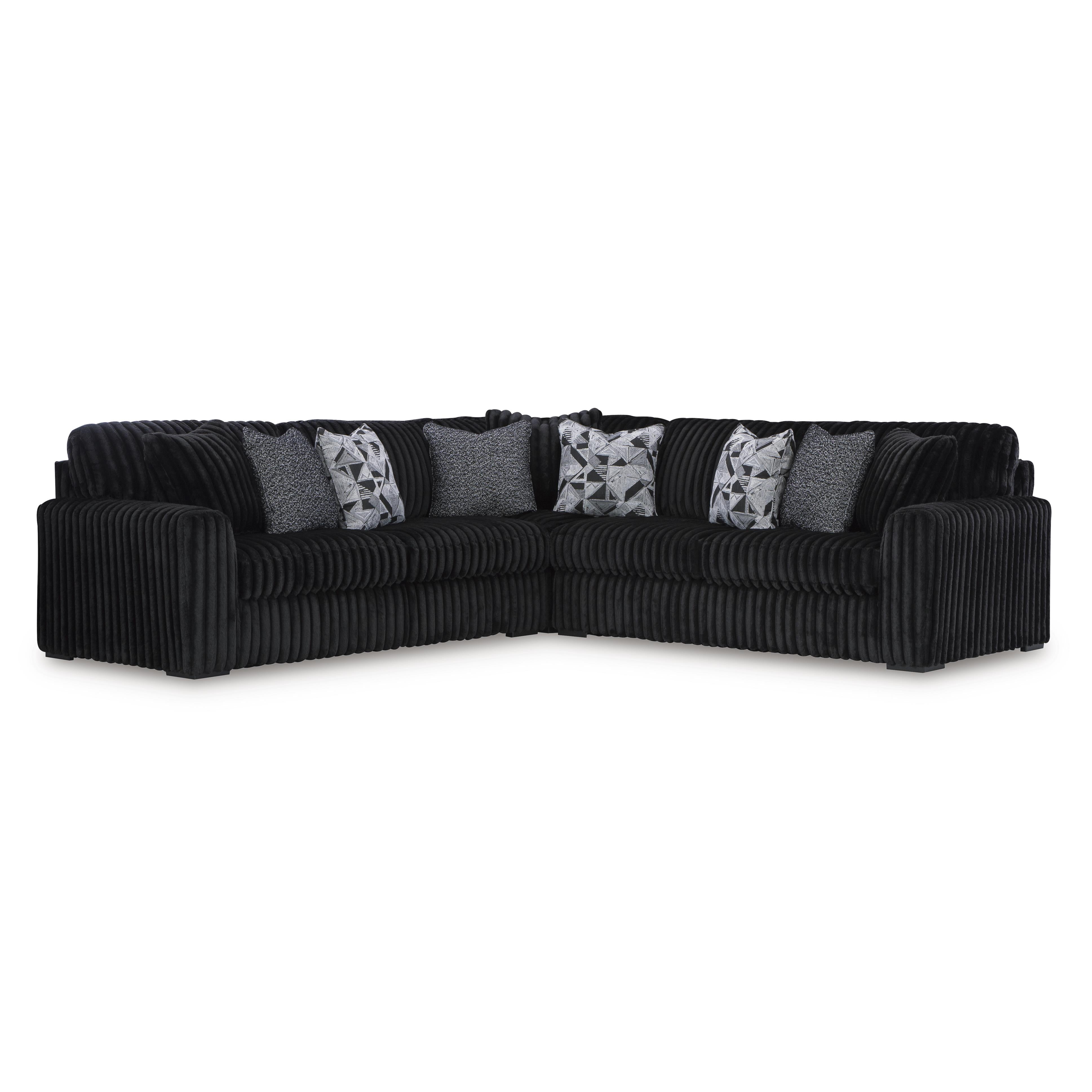 so_u　黒38 Signature Design by Ashley Midnight-Madness 98103S6 3 pc Sectional