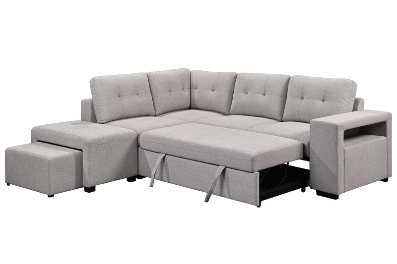 Marcella   Fabric Sleeper Sectional with extra storage and ottoman