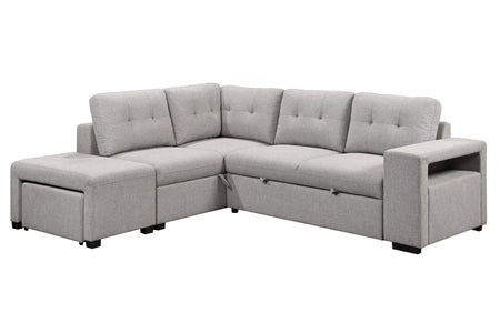 Marcella   Fabric Sleeper Sectional with extra storage and ottoman