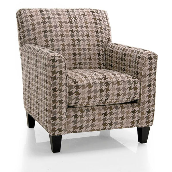 Decor-Rest Furniture Stationary Fabric Accent Chair 2468 (Houndstooth Wood) IMAGE 1