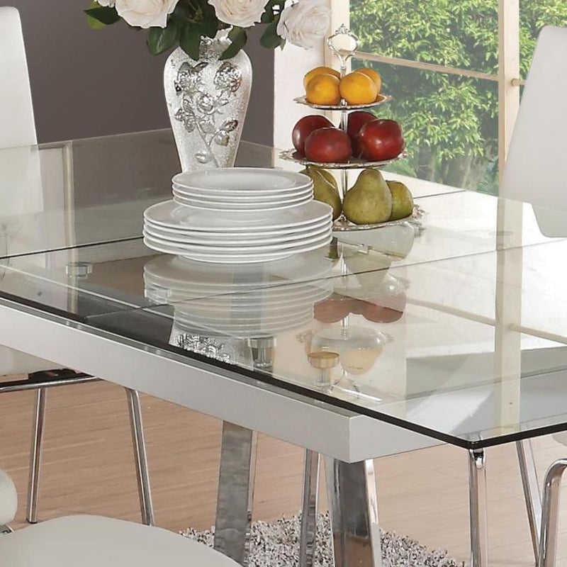 Acme Furniture Osias Dining Table with Glass Top Ossias Dining tables IMAGE 3