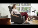 Fjords of Norway Relax Power Swivel Rocker Leather Recliner Rome Power Large Swing Relaxer - Graphite EXTERNAL_VIDEO 1