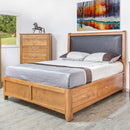  Mako Wood Furniture Sapphire King Upholstered Panel Bed with Storage Sapphire A-2700-ST-UP King Storage Bed IMAGE 1