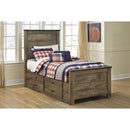  Signature Design by Ashley Trinell B446B15 Twin Panel Bed with 2 Storage Drawers IMAGE 1