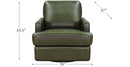 Amax Leather Georgia Swivel Leather Chair Georgia Swivel Leather Chair - Granite