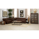  Decor-Rest Furniture Stationary Leather Sofa 3230 Sofa (Brown) IMAGE 2