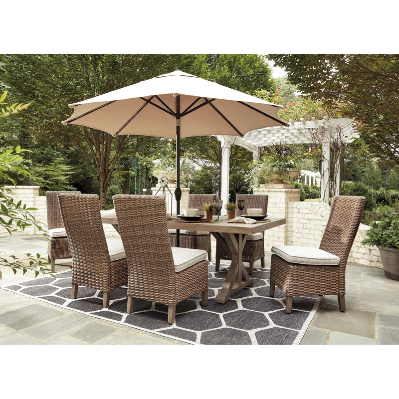  Signature Design by Ashley Beachcroft P791-625 Rectangular Dining Table with Umbrella Option IMAGE 9