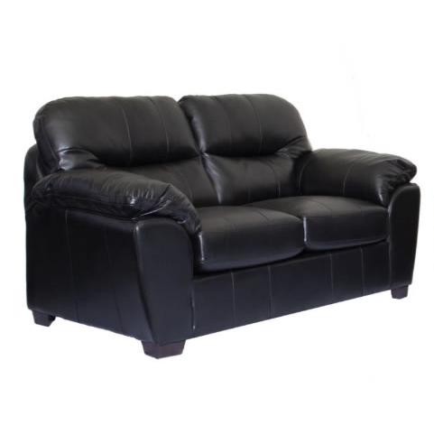 Minhas Furniture Stationary Leather Loveseat 1061 sofa- Black IMAGE 1