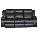  Minhas Furniture Salem Reclining Leather Air Sofa Melas Recliner Sofa Black IMAGE 1