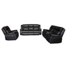  Minhas Furniture Salem Reclining Leather Air Sofa Melas Recliner Sofa Black IMAGE 2