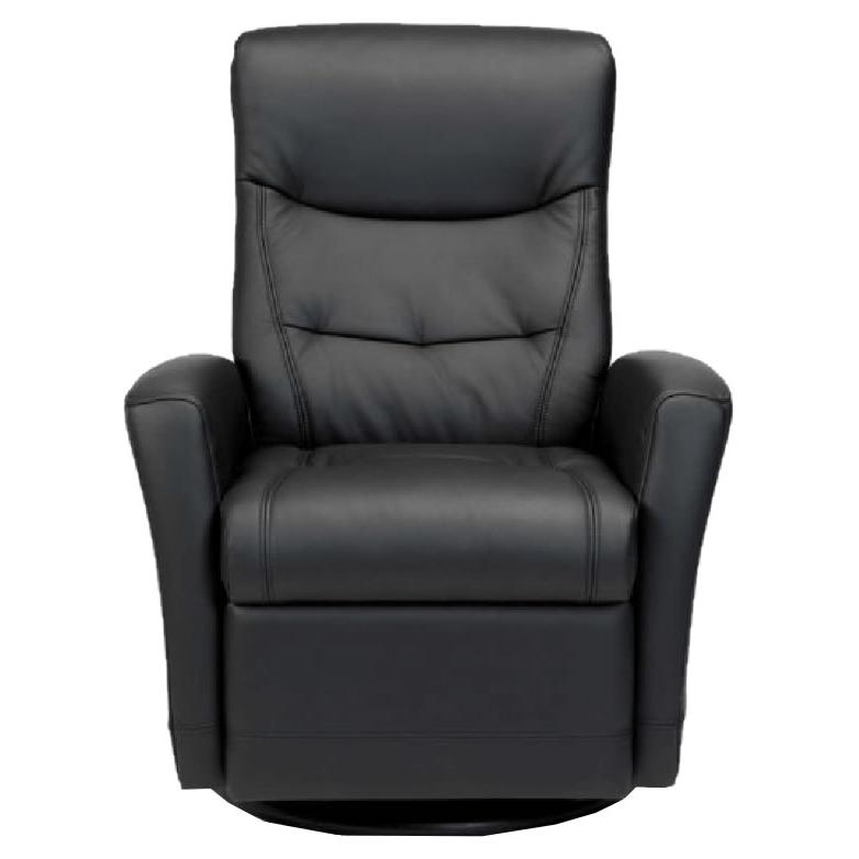 Fjords of Norway Oslo Swivel Glider Leather Recliner Oslo Large-NL-101-BLACK IMAGE 1