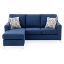  1024 Reversible Chaise Sofa Blue Fabric Sectional AB1024-PRB IMAGE 1