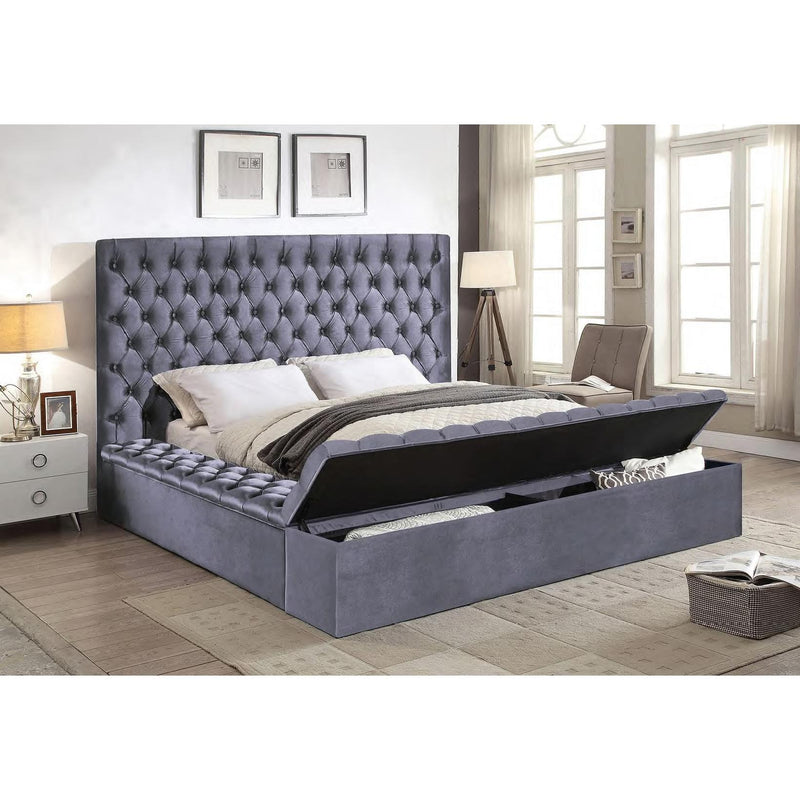 IFDC Queen Upholstered Platform Bed with Storage IF 5790 - 60 IMAGE 1