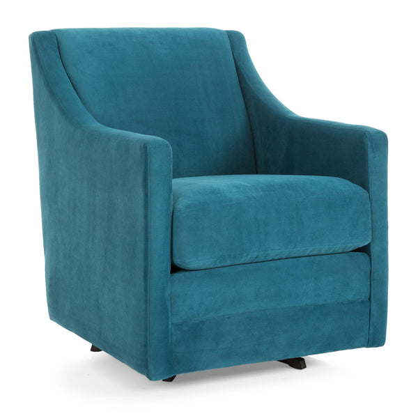Decor-Rest Furniture Swivel Fabric Accent Chair 2443-C Swivel Chair - Hot Turquoise IMAGE 1