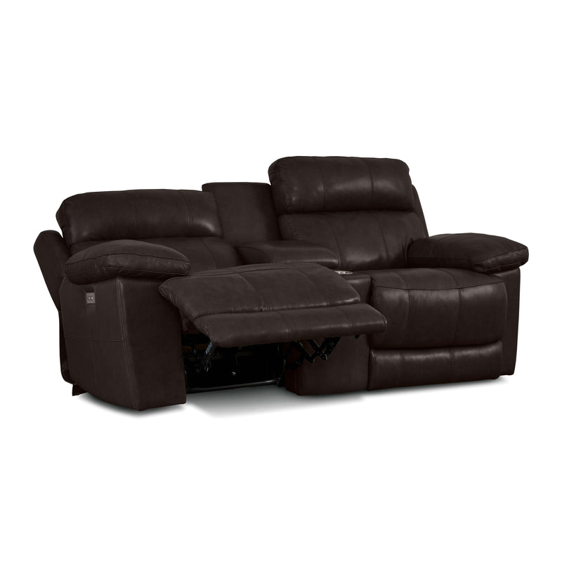 Palliser Finley Power Reclining Leather Loveseat Finley 41134-68 Loveseat Console with Power - Chocolate IMAGE 4