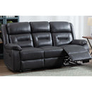  Minhas Furniture Malden Reclining Leather Air Sofa Nedlam Reclining Sofa - Grey IMAGE 1