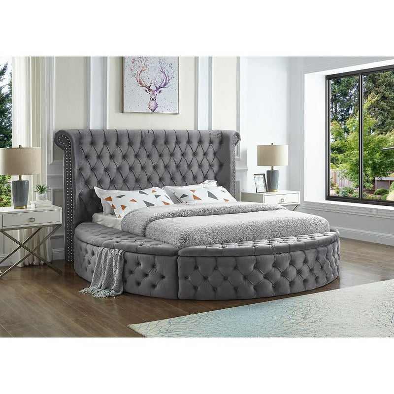 IFDC King Upholstered Platform Bed with Storage IF 5770 - 78 IMAGE 2