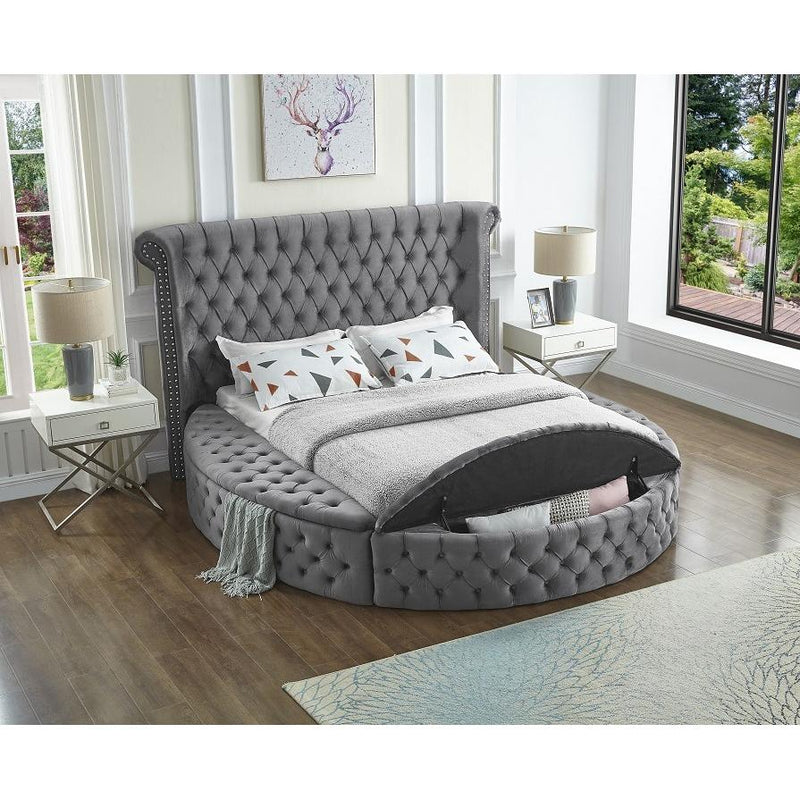 IFDC King Upholstered Platform Bed with Storage IF 5770 - 78 IMAGE 3