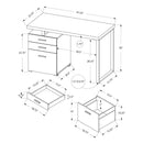  Monarch I 7646 Computer Desk - White/Black Metal IMAGE 12