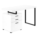  Monarch I 7646 Computer Desk - White/Black Metal IMAGE 1