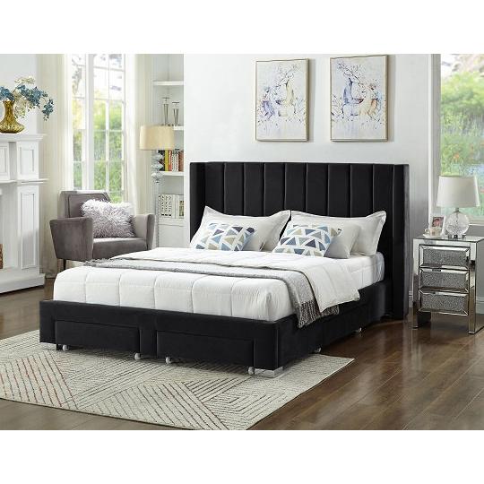 IFDC Queen Upholstered Platform Bed with Storage IF 5313 - 60 IMAGE 1