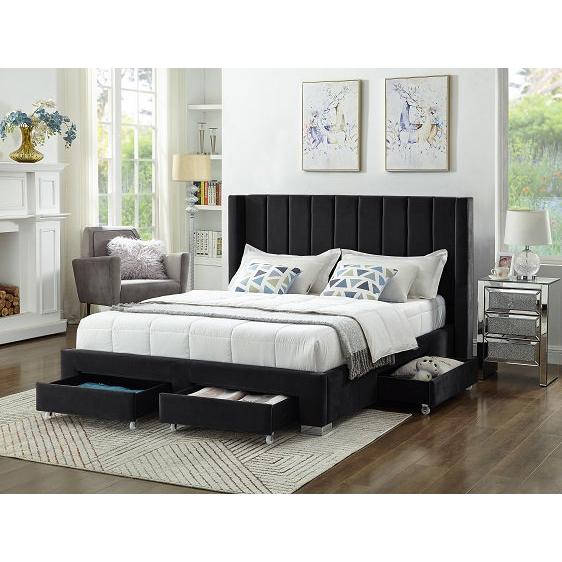 IFDC Queen Upholstered Platform Bed with Storage IF 5313 - 60 IMAGE 2