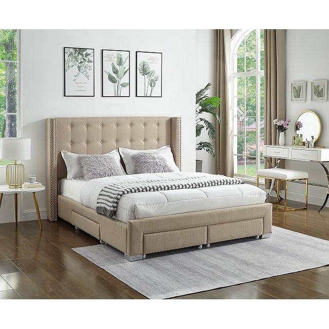 IFDC Full Upholstered Platform Bed with Storage IF 5328 - 54 IMAGE 1