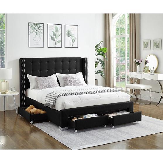 IFDC Queen Upholstered Platform Bed with Storage IF 5329 - 60 IMAGE 2