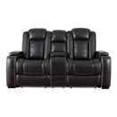 Signature Design by Ashley Party Time 3700318C Power Reclining Loveseat w/ Console and ADJ Headrest IMAGE 1
