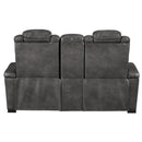 Signature Design by Ashley Turbulance 8500118C Power Reclining Loveseat w/ Console and ADJ Headrest IMAGE 4