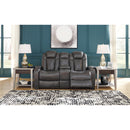 Signature Design by Ashley Turbulance 8500118C Power Reclining Loveseat w/ Console and ADJ Headrest IMAGE 5