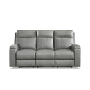 Amax Leather Sullivan 7076W Power Reclining Zero Grav. Sofa - Silver Gray IMAGE 1