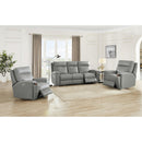 Amax Leather Sullivan 7076W Power Reclining Zero Grav. Sofa - Silver Gray IMAGE 4
