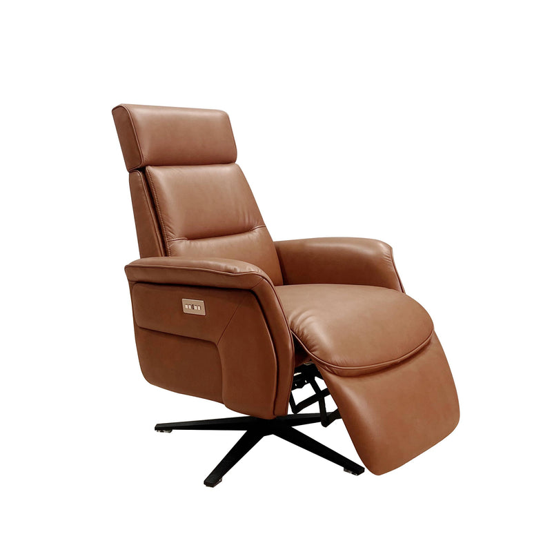 Amax Leather Julius Power Swivel Leather Recliner 8002S-10PSB-2362A