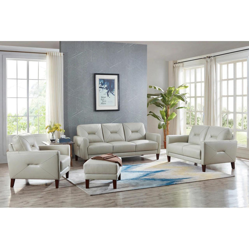  66900-10V01-LP2519 Vanilla Clooney Stationary Leather Match Chair Clooney 6900 Chair - Bedford Ice IMAGE 2