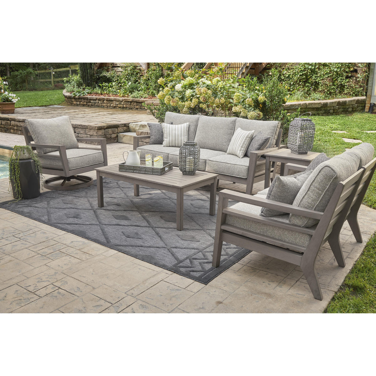 Signature Design by Ashley Hillside Barn P564-821 Swivel Lounge with C