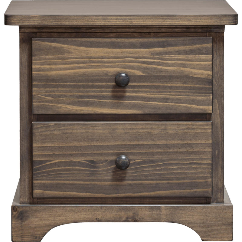 Mako Wood Furniture Polo 2-Drawer Nightstand Polo 800-60 2-Drawer Nightstand- Grey IMAGE 1