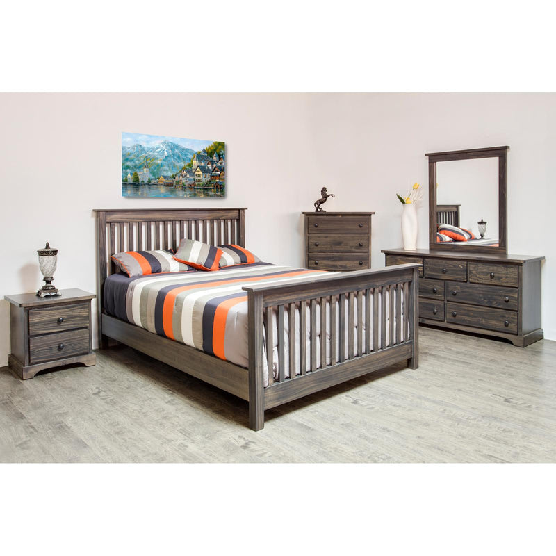 Mako Wood Furniture Polo 2-Drawer Nightstand Polo 800-60 2-Drawer Nightstand- Grey IMAGE 3
