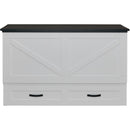 Cabinet Bed Beds Queen Barn Queen Cabinet Bed - White and Black IMAGE 1