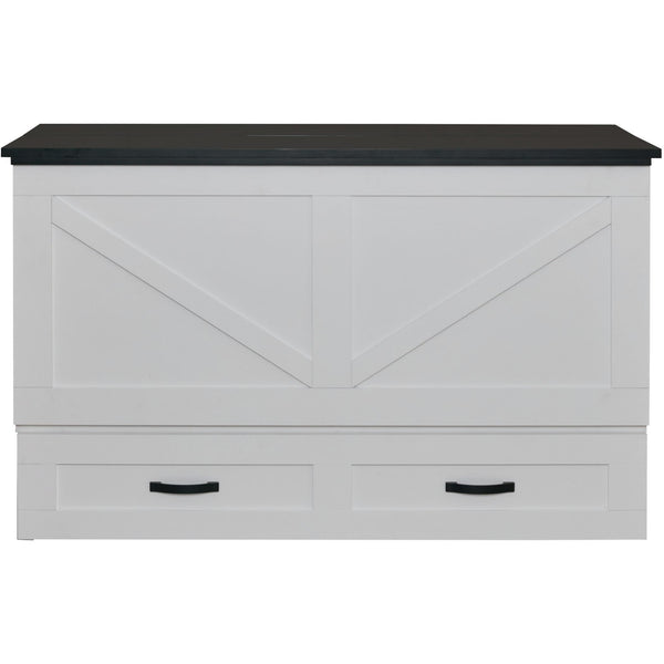 Cabinet Bed Beds Queen Barn Queen Cabinet Bed - White and Black IMAGE 1