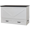 Cabinet Bed Beds Queen Barn Queen Cabinet Bed - White and Black IMAGE 2