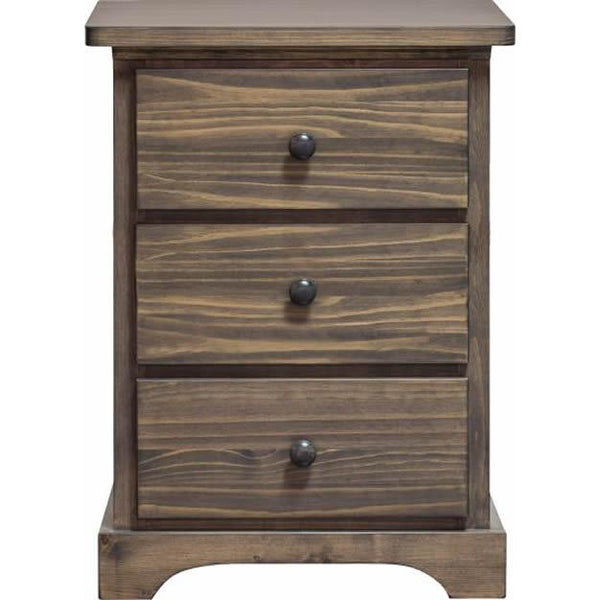 Mako Wood Furniture Polo 3-Drawer Nightstand Polo 800-60-3 Nightstand- Grey IMAGE 1