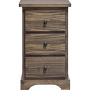 Mako Wood Furniture Polo 3-Drawer Nightstand Polo 800-60-3-MINI Nightstand- Grey IMAGE 1