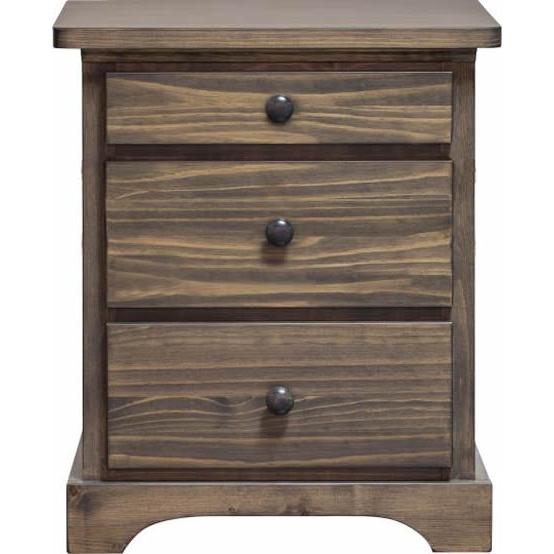 Mako Wood Furniture Polo 3-Drawer Nightstand Polo 800-65 2 1/2-Drawer Nightstand- Grey IMAGE 1