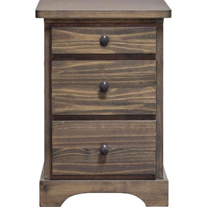 Mako Wood Furniture Polo 3-Drawer Nightstand Polo 800-65-MINI-2 1/2 Drawer Nightstand- Grey IMAGE 1