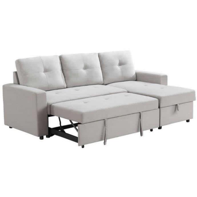 Monarch Fabric Sleeper Sectional 8A14GRY Sleeper Sectional - Beige IMAGE 2