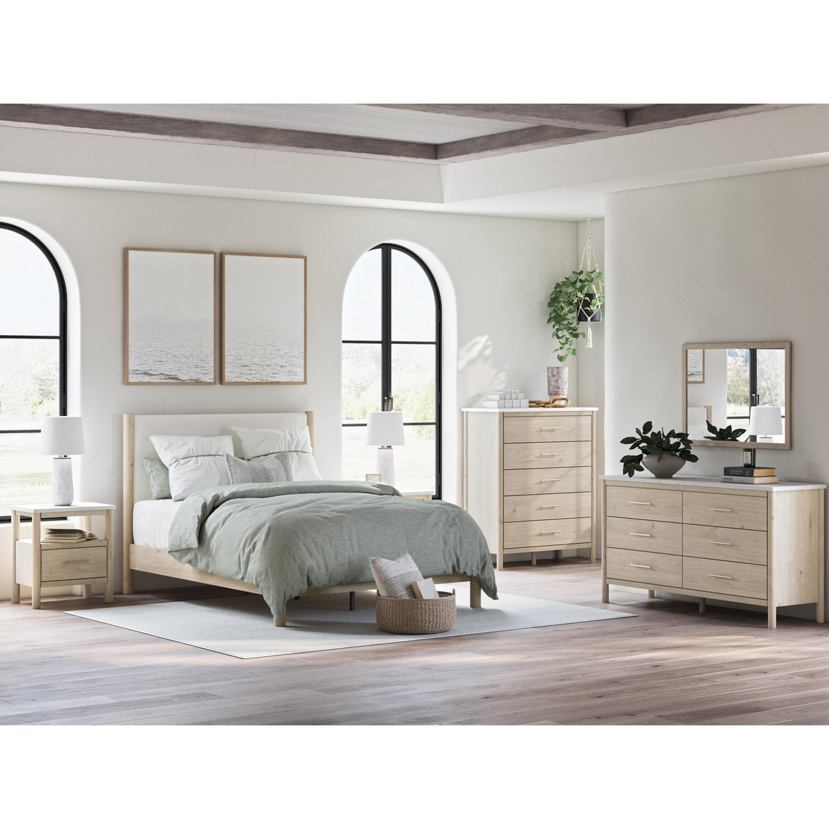 Signature Design by Ashley Cadmori B2615B4 Queen Upholstered Panel Bed
